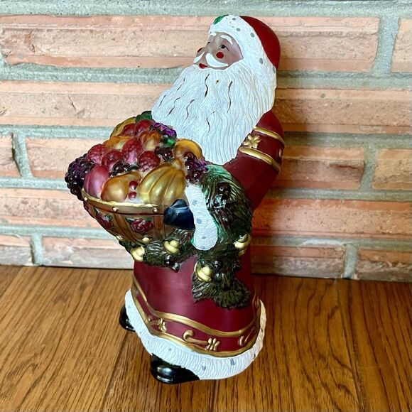 VTG Old World Christmas Bountiful Santa Light Glass Holiday Lamp 10.5" OWC Merck - Picture 3 of 8